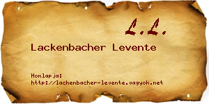 Lackenbacher Levente névjegykártya
